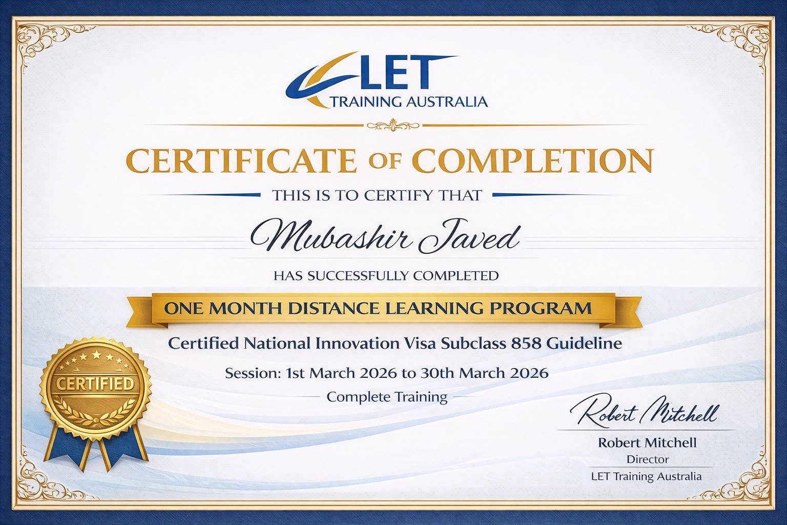 Beyond Blue certification 1